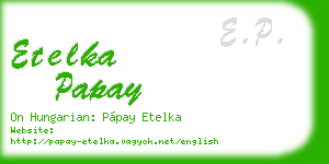 etelka papay business card